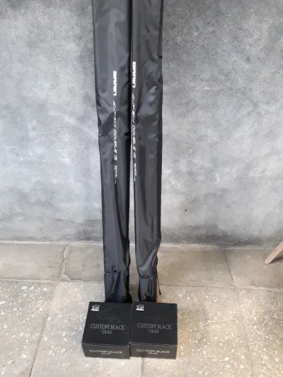 Набір: коропово-фідерні вудилища Brain Apex Double 4.50м 250г (2 шт.) та котушки Okuma Custom Black CB60 (2 шт.)