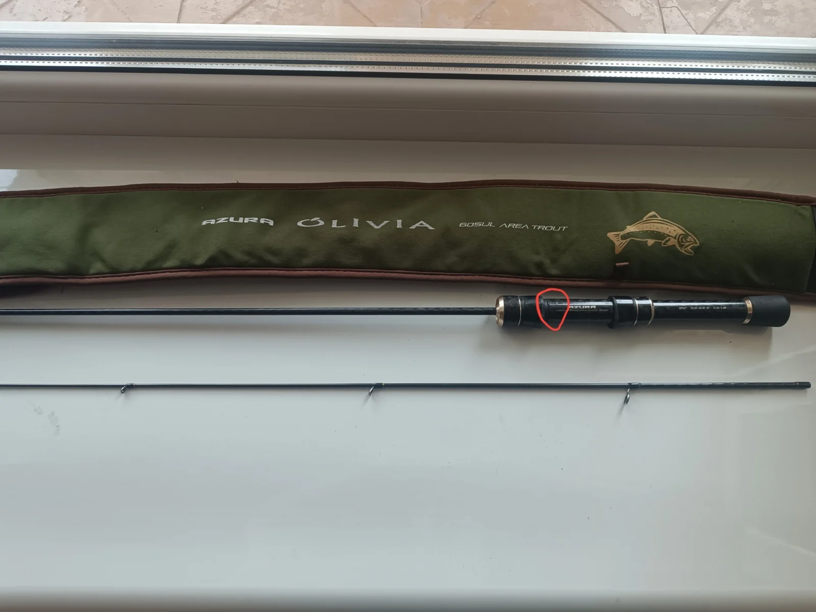 Комплект: спінінг Azura Olivia 0.5-3.5г (відремонтована ручка) та котушка Okuma TVS 1000