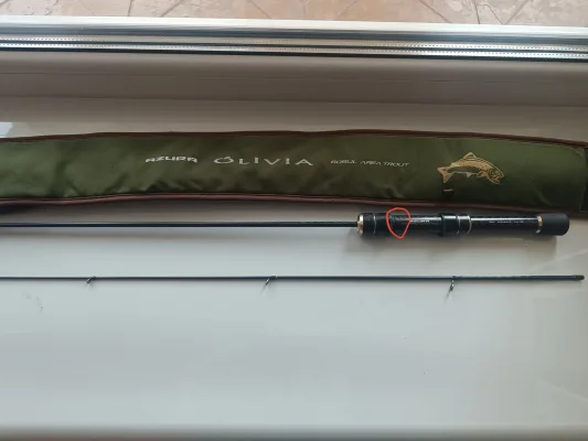 Комплект: спінінг Azura Olivia 0.5-3.5г (відремонтована ручка) та котушка Okuma TVS 1000
