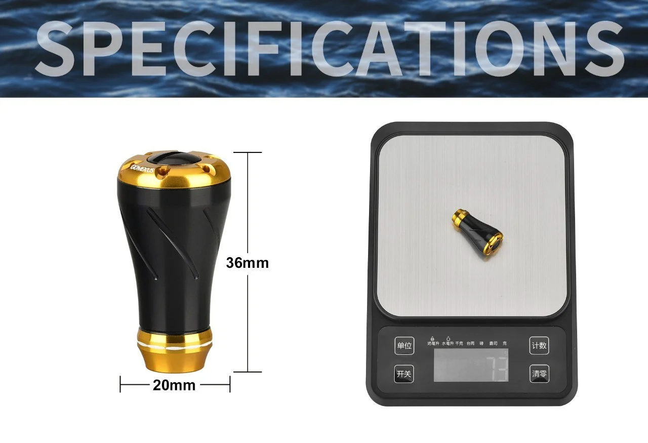Кноб тюнінговий Gomexus (чорний/золото, для Shimano/Daiwa, новий)