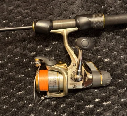 Котушка Shimano Exage 1000 RA (задній фрикціон, обслужена, зі шнуром 34 Surpass II #0.25)