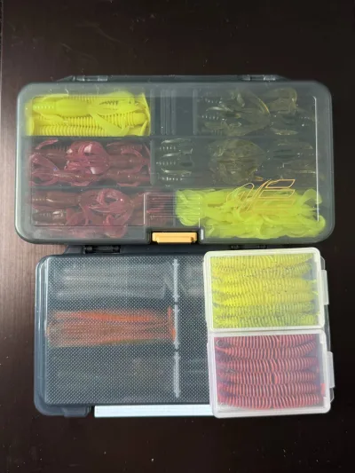 Набір силіконових приманок Flagman, Rizhiy Baits, Noike (180 шт., 3 коробки Meiho)