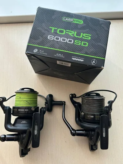 Котушки Carp Pro Torus 6000 SD (2 штуки з жилкою та шоклідером)