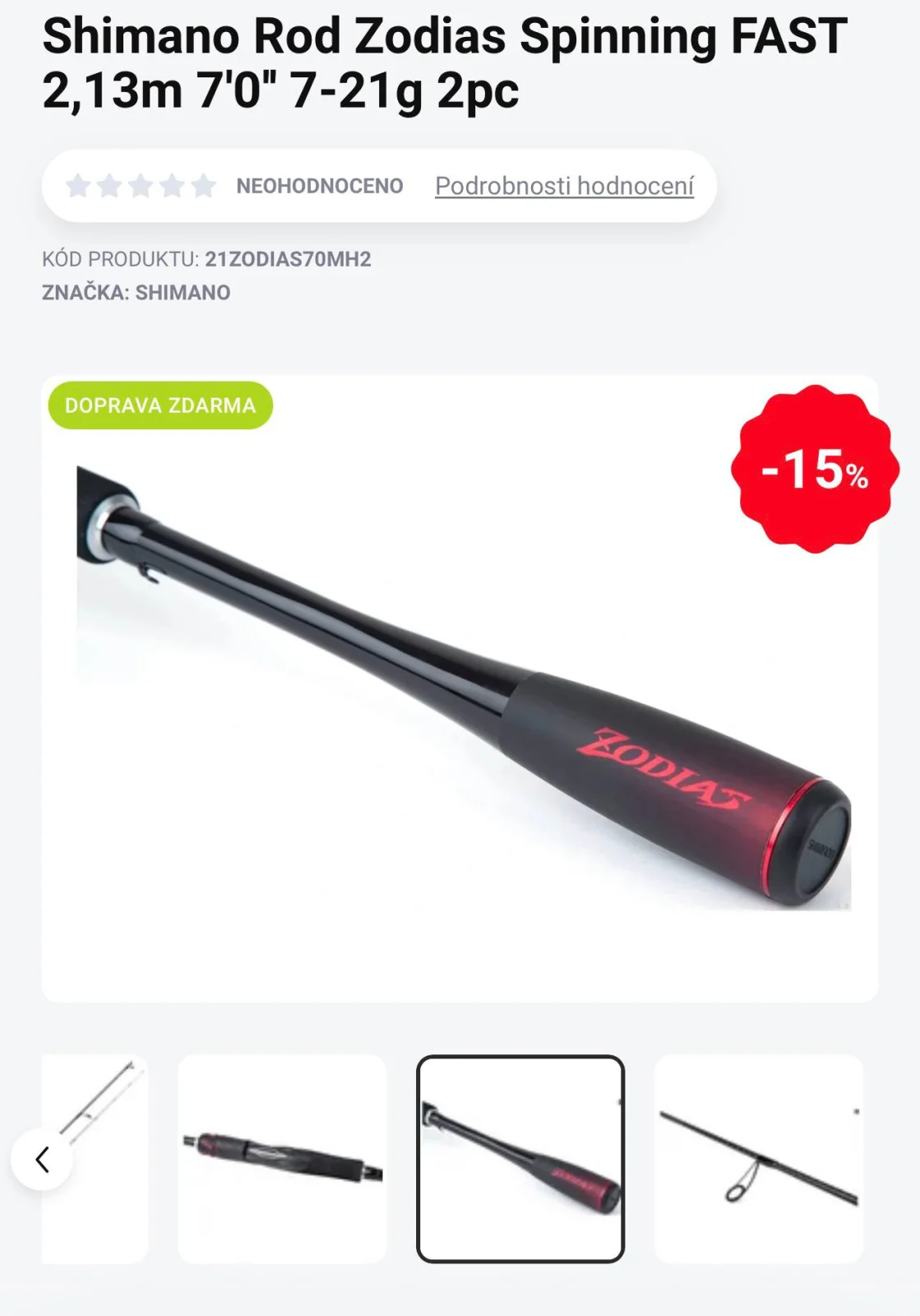 Спінінг Shimano Zodias 7-21г