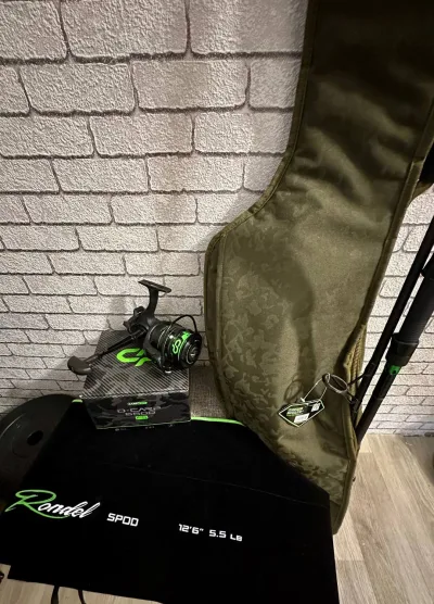 Rарповый комплект вудилище Carp Pro Rondel Spod 3.8м 5.5lb та котушка Carp Pro D-Carp 5500 FS New + + чехол Carp Pro Diamond Single Rod Sleeve