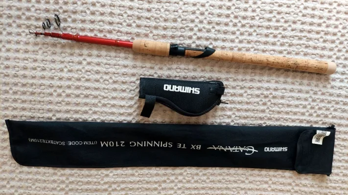 Комплект: телескопічний спінінг Shimano + котушка Shimano