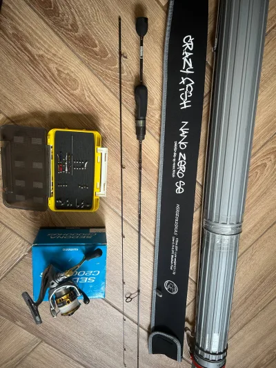 Комплект для мормишингу: спінінг Crazy Fish Nano Zero SE 1.72м 0.2-1.5г та котушка Shimano Sedona C2000HGS