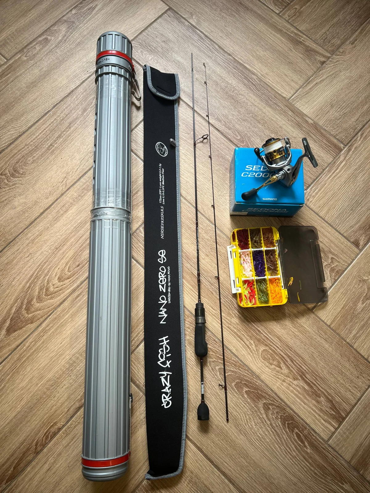 Комплект для мормишингу: спінінг Crazy Fish Nano Zero SE 1.72м 0.2-1.5г та котушка Shimano Sedona C2000HGS