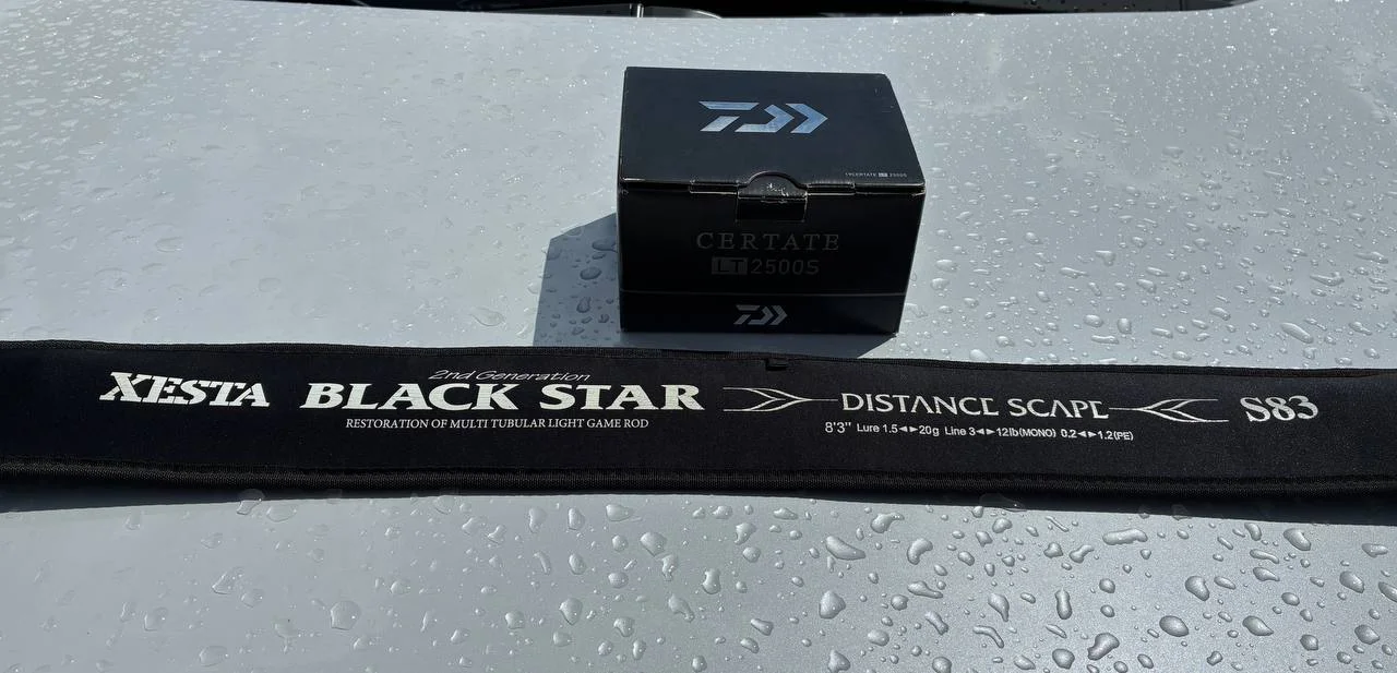 Спінінговий комплект: спінінг Xesta Black Star S83 2nd Gen (1.5-20г) та котушка Daiwa 19 Certate LT2500S