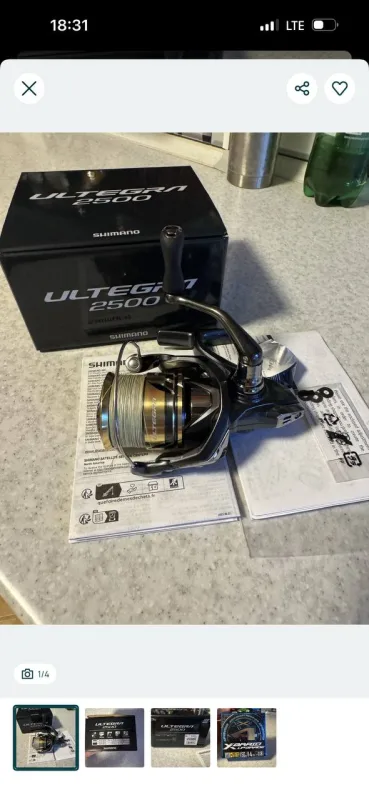 Котушка Shimano 25 Ultegra 2500 (зі шнуром YGK X-Braid 0.8)